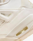 Nike Air Jordan 4 Retro Metallic Gold sneakers alte in bianco oro - vista dall'alto