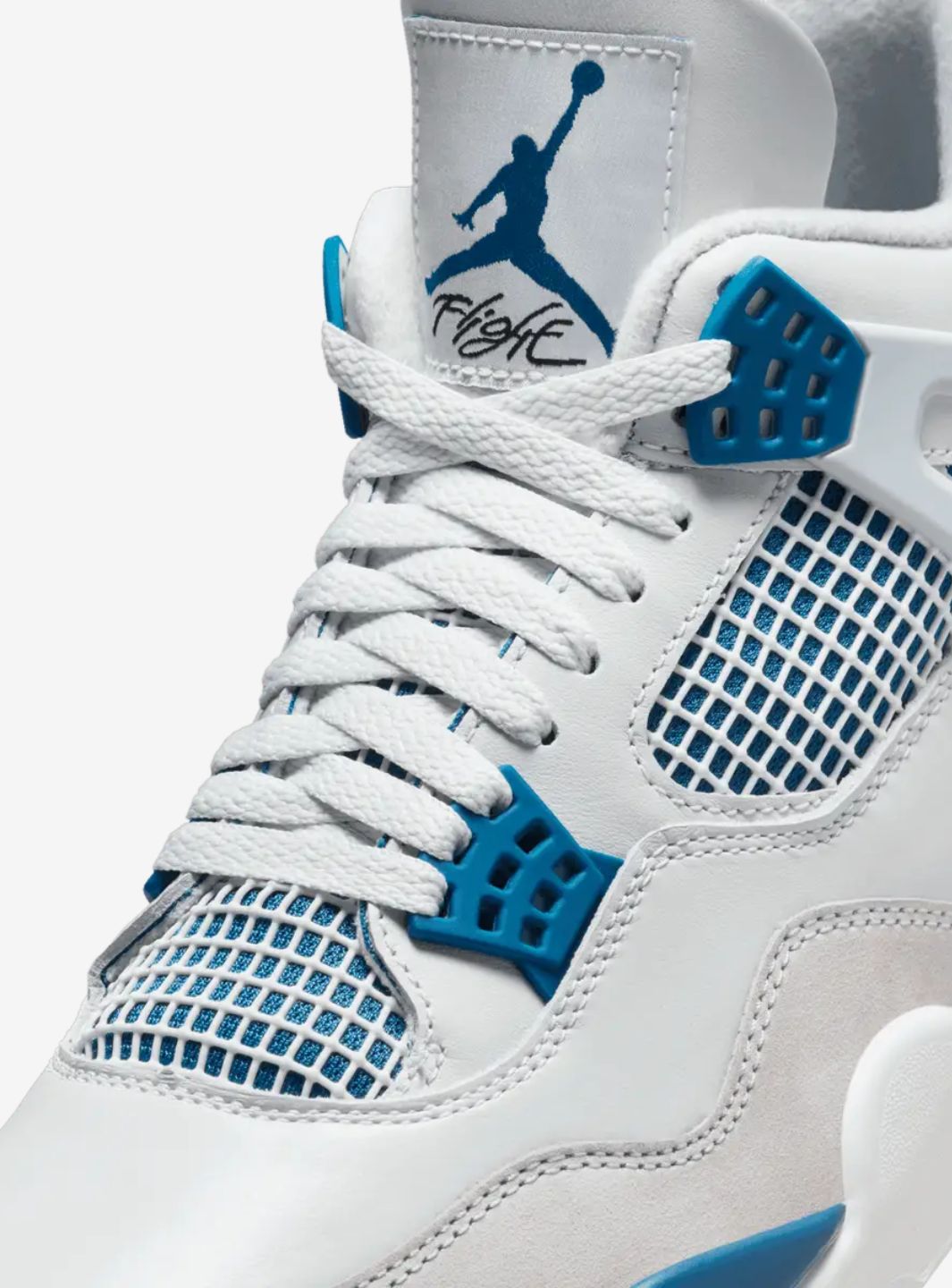 Nike Air Jordan 4 Retro Military Blue sneakers alte in bianco blu - dettaglio suola
