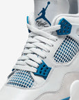 Nike Air Jordan 4 Retro Military Blue sneakers alte in bianco blu - dettaglio suola