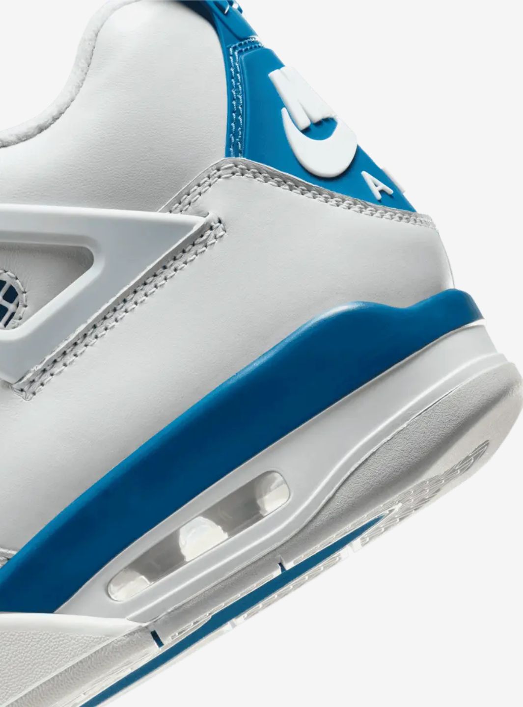 Nike Air Jordan 4 Retro Military Blue sneakers alte in bianco blu - vista posteriore