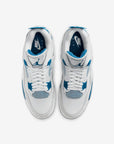 Nike Air Jordan 4 Retro Military Blue sneakers alte in bianco blu - dettaglio tomaia