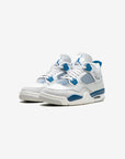 Nike Air Jordan 4 Retro Military Blue sneakers alte in bianco blu - vista frontale