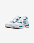 Nike Air Jordan 4 Retro Military Blue sneakers alte in bianco blu - vista frontale