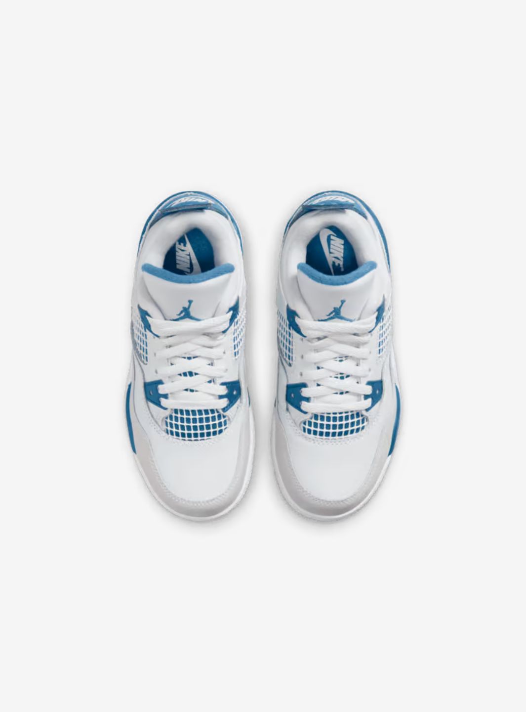 Nike Air Jordan 4 Retro Military Blue sneakers alte in bianco blu - dettaglio suola