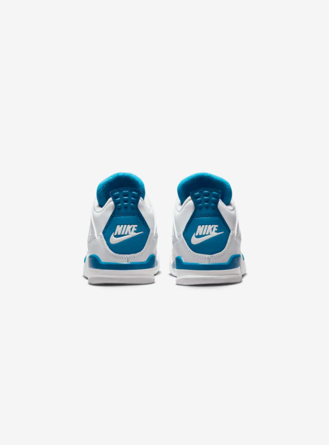 Nike Air Jordan 4 Retro Military Blue sneakers alte in bianco blu - dettaglio tomaia