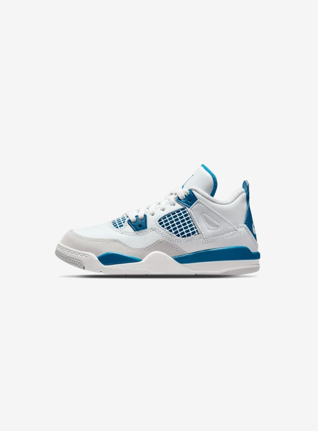 Nike Air Jordan 4 Retro Military Blue sneakers alte in bianco blu - vista laterale