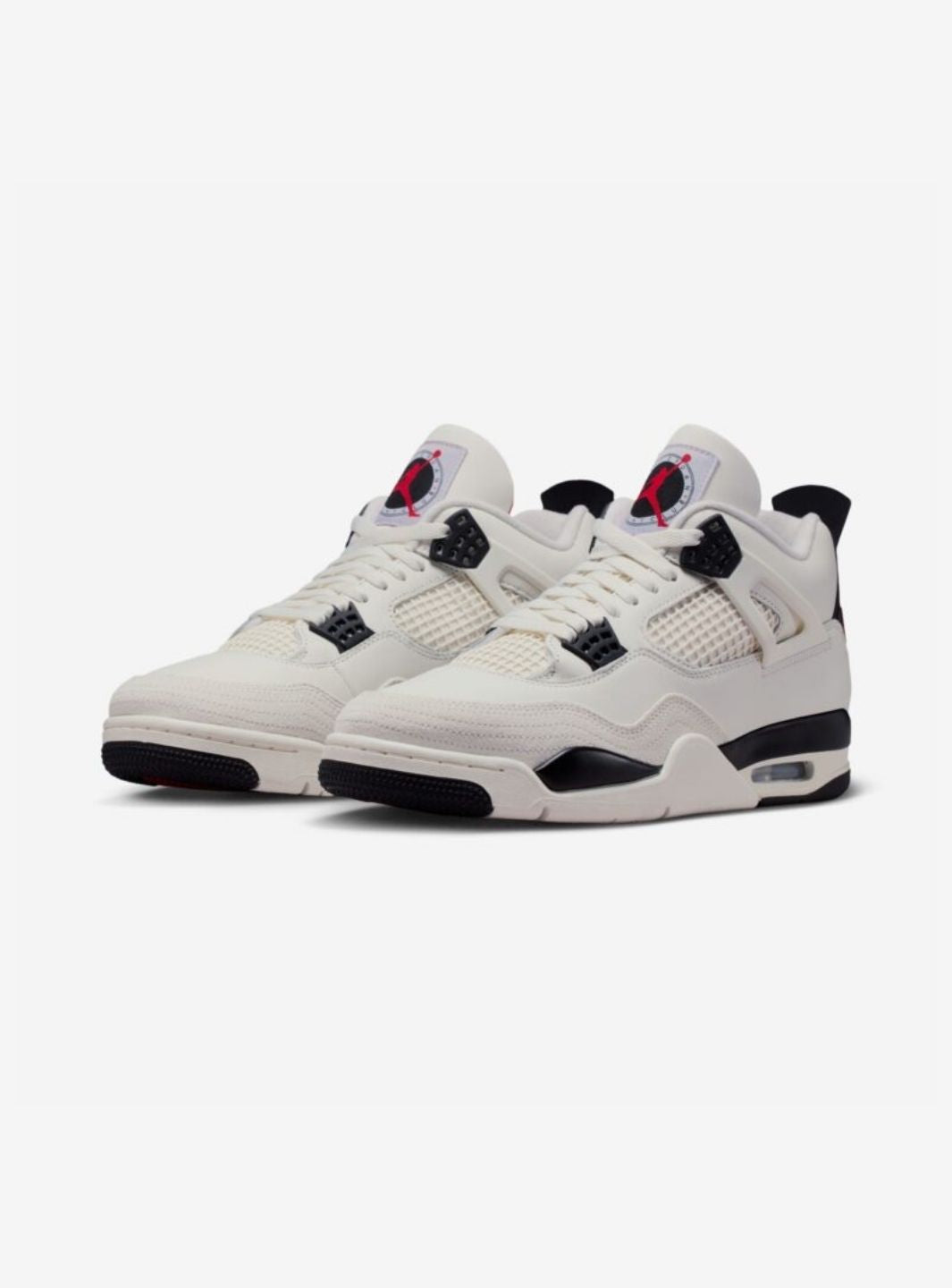 Nike Air Jordan 4 Retro OG Flight Club sneakers alte in bianco nero - vista frontale