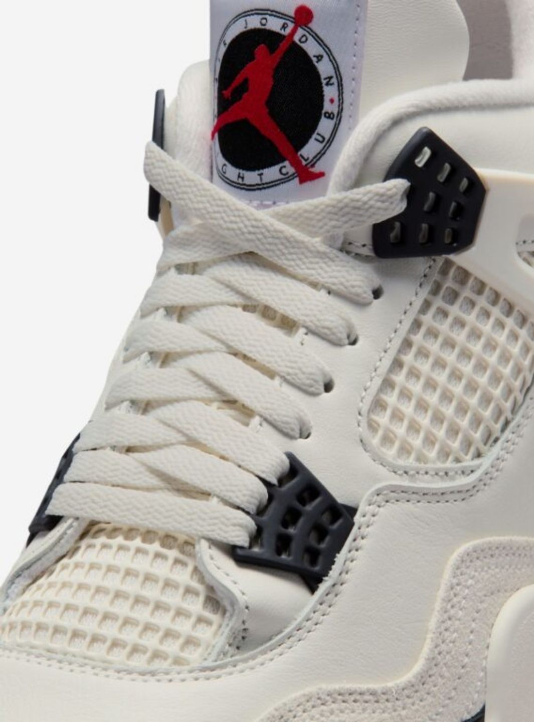 Nike Air Jordan 4 Retro OG Flight Club sneakers alte in bianco nero - dettaglio suola