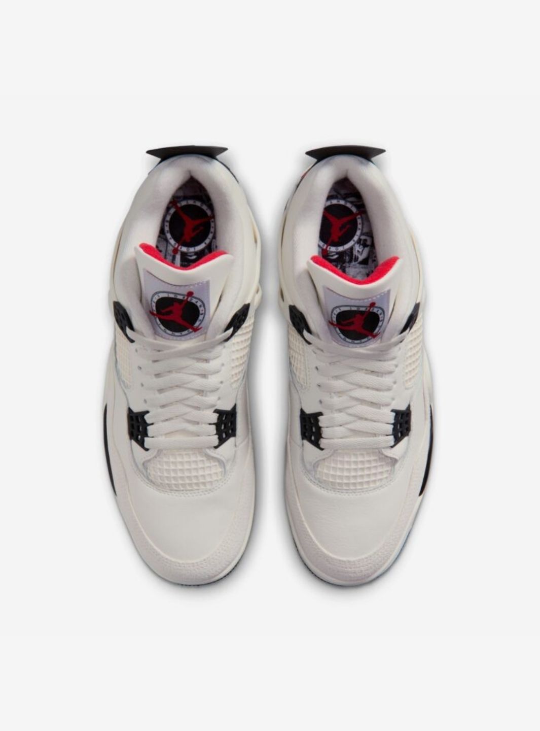 Nike Air Jordan 4 Retro OG Flight Club sneakers alte in bianco nero - vista posteriore