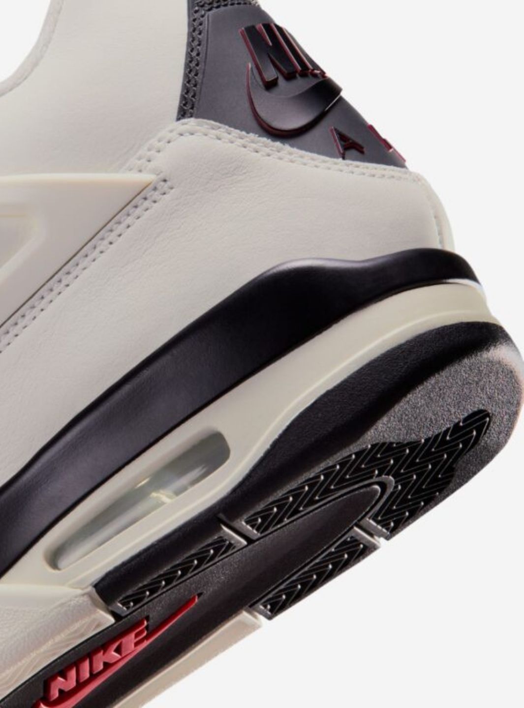 Nike Air Jordan 4 Retro OG Flight Club sneakers alte in bianco nero - dettaglio tomaia