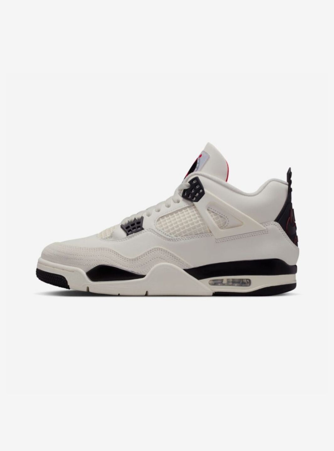 Nike Air Jordan 4 Retro OG Flight Club sneakers alte in bianco nero - vista laterale