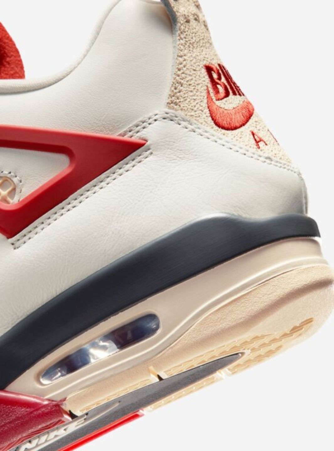 Nike Air Jordan 4 Retro Nigel Sylvester Brick After Brick sneakers alte in marrone rosso - dettaglio tomaia