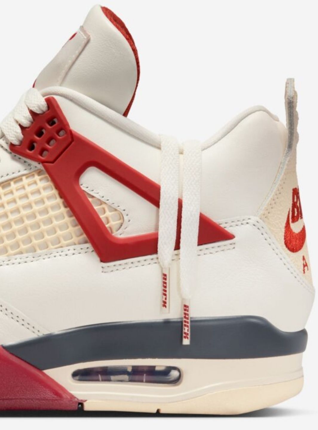 Nike Air Jordan 4 Retro Nigel Sylvester Brick After Brick sneakers alte in marrone rosso - vista frontale