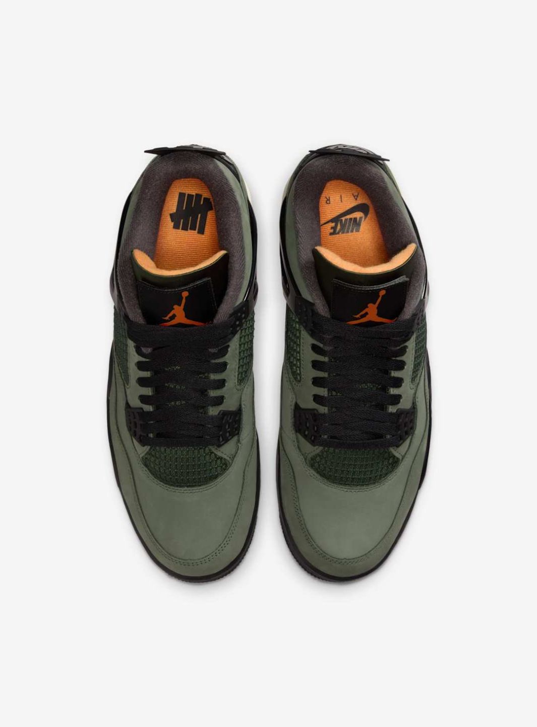 Nike Air Jordan 4 Retro Undefeated sneakers alte in grigio verde - vista posteriore