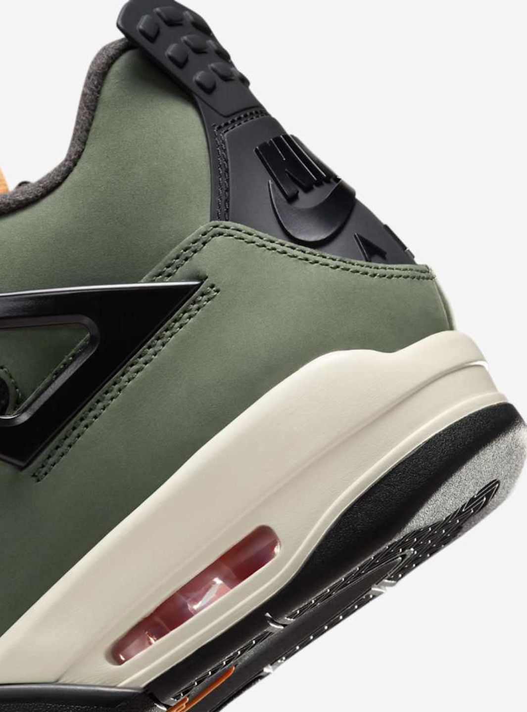 Nike Air Jordan 4 Retro Undefeated sneakers alte in grigio verde - dettaglio tomaia