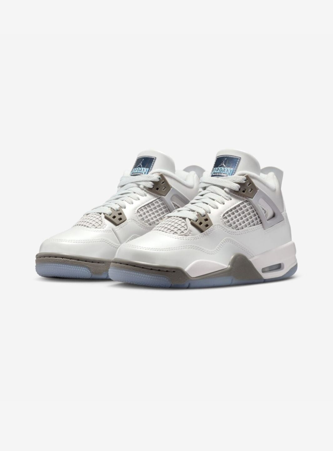 Nike Air Jordan 4 Retro Photon Dust Blue Chill sneakers alte in grigio azzurro - vista frontale