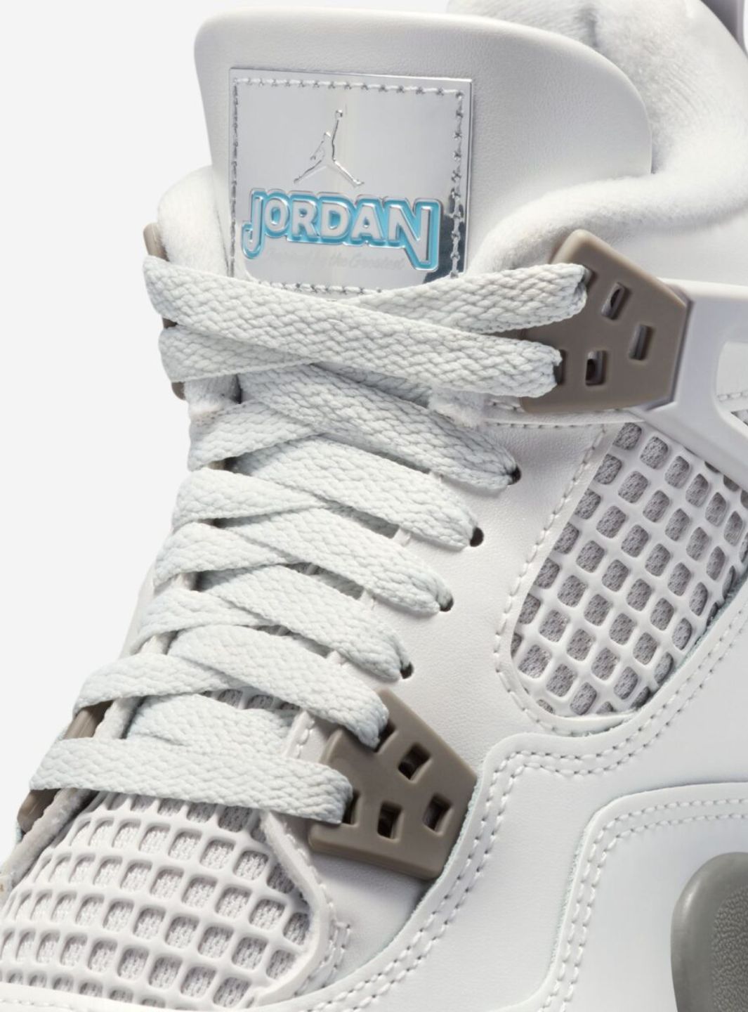 Nike Air Jordan 4 Retro Photon Dust Blue Chill sneakers alte in grigio azzurro - dettaglio suola