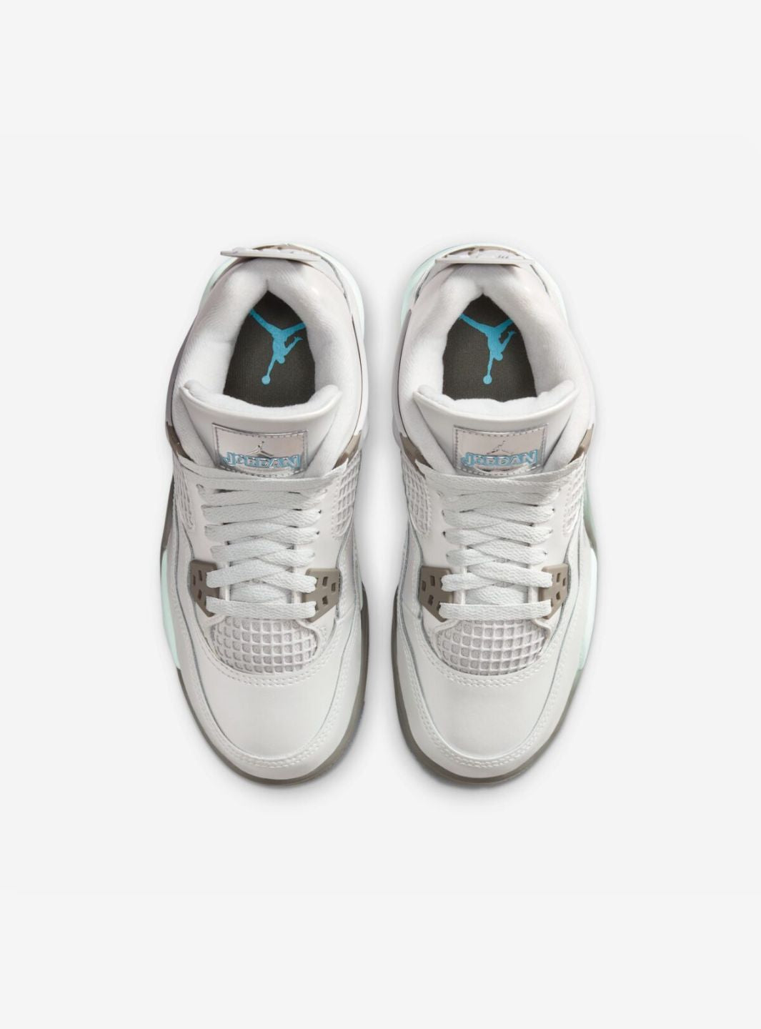 Nike Air Jordan 4 Retro Photon Dust Blue Chill sneakers alte in grigio azzurro - vista posteriore