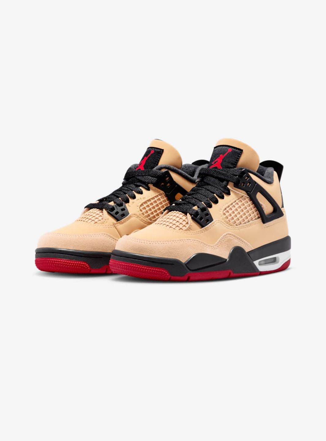 Nike Air Jordan 4 Retro Pizza sneakers alte in bianco rosso - vista frontale