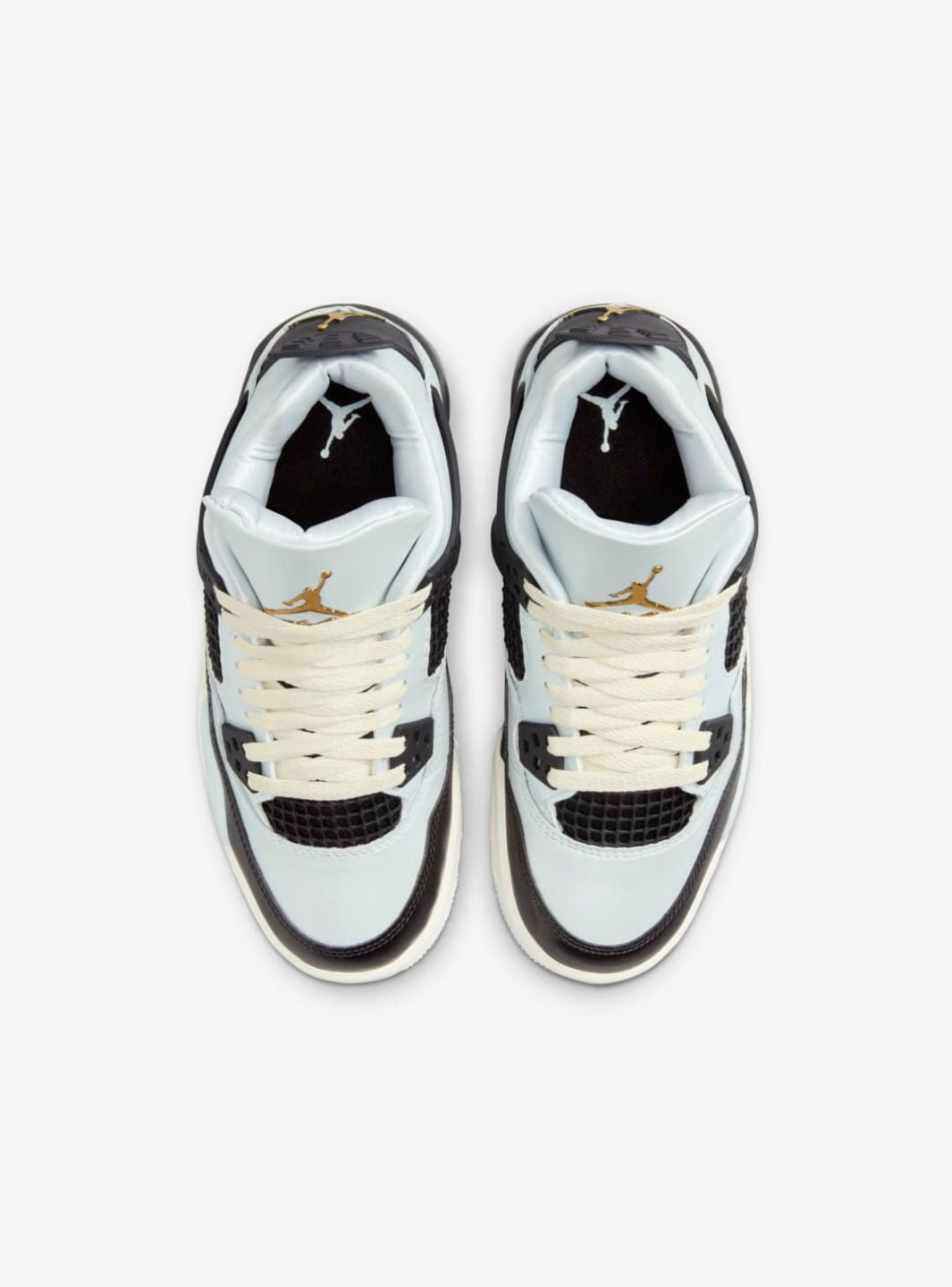 Nike Air Jordan 4 Retro Platinum Gold sneakers alte in bianco oro - vista posteriore