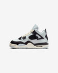 Nike Air Jordan 4 Retro Platinum Gold sneakers alte in bianco oro - vista laterale