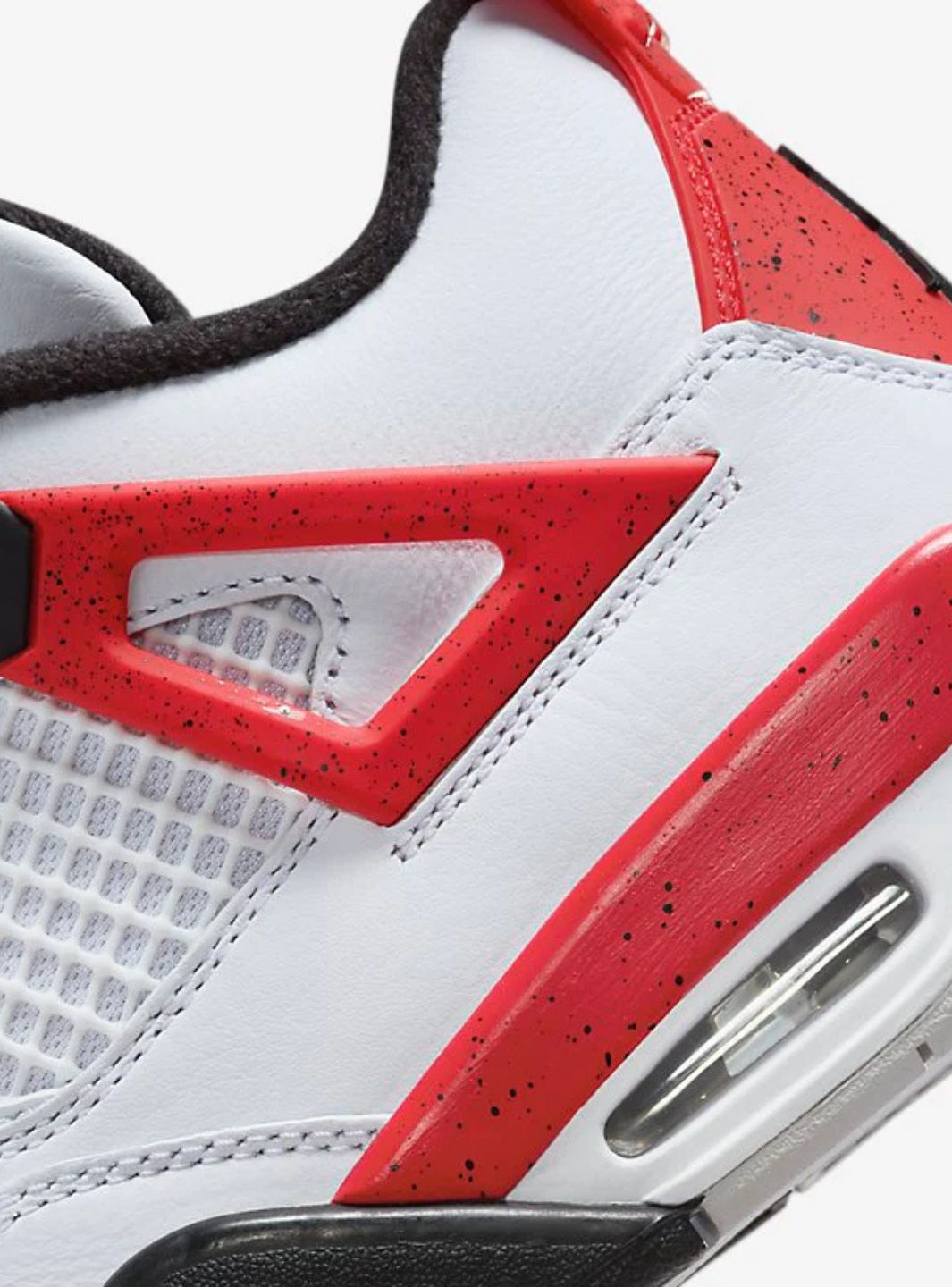 Nike Air Jordan 4 Retro Red Cement sneakers alte in bianco rosso - dettaglio tomaia