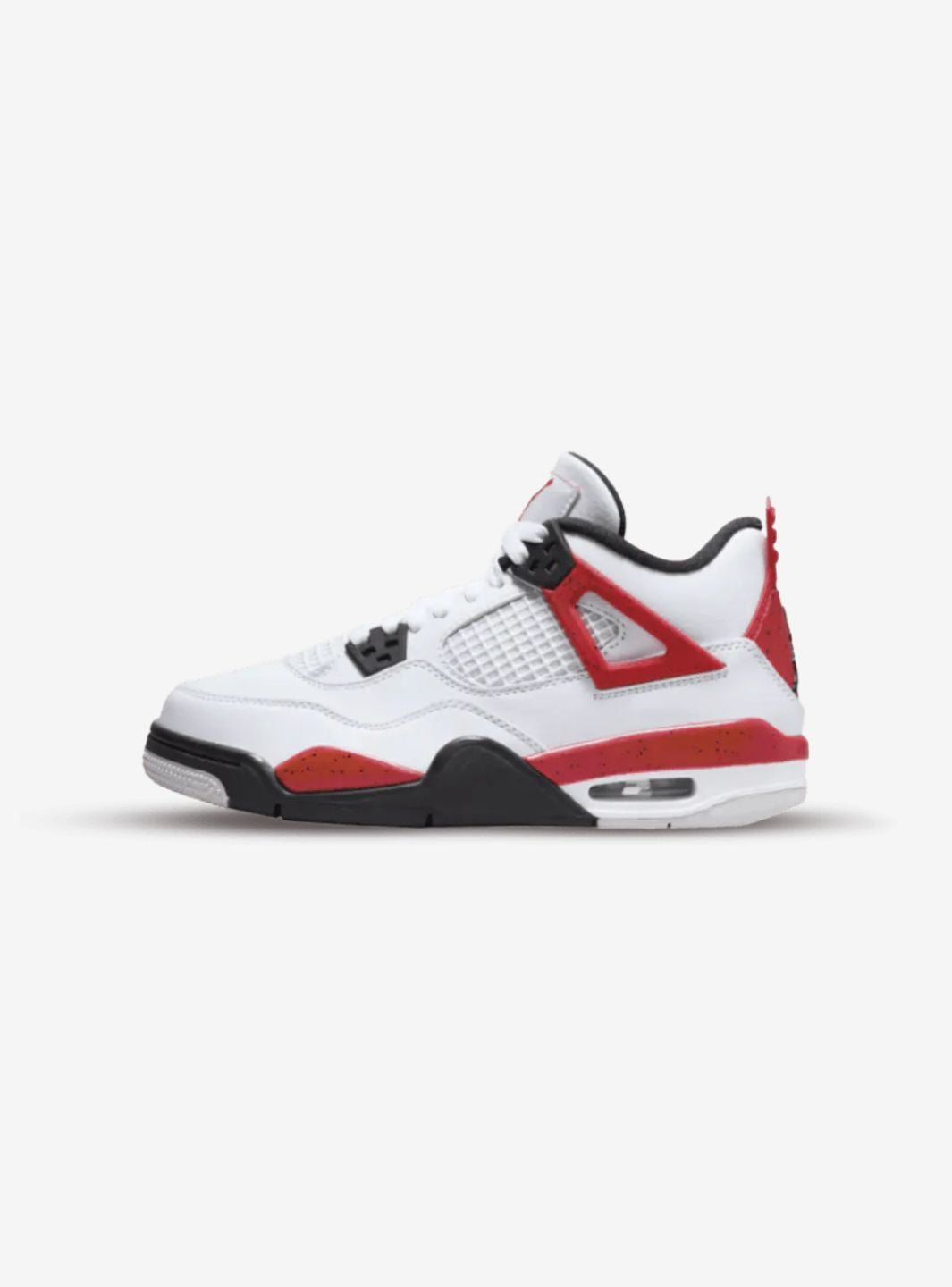 Nike Air Jordan 4 Retro Red Cement sneakers alte in bianco rosso - vista laterale