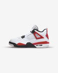 Nike Air Jordan 4 Retro Red Cement sneakers alte in bianco rosso - vista laterale
