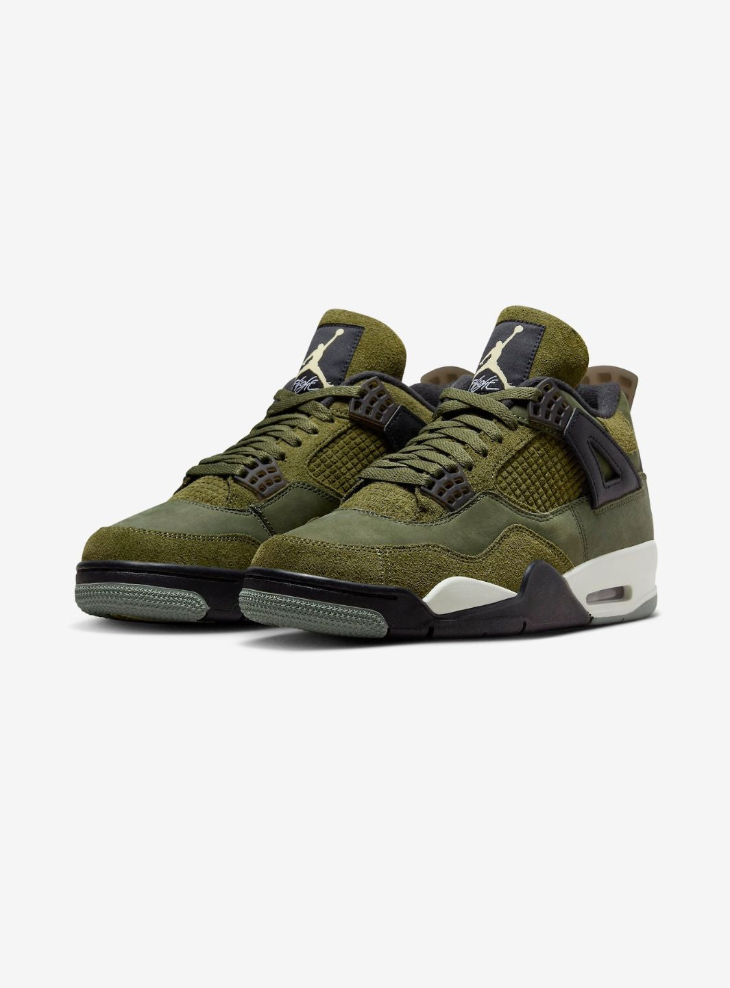 Nike Air Jordan 4 Retro SE Craft Medium Olive sneakers alte in verde oliva - vista frontale