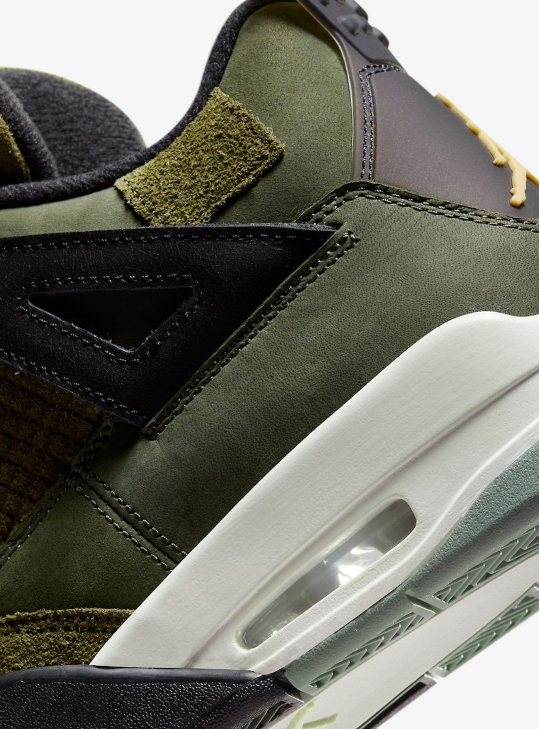 Nike Air Jordan 4 Retro SE Craft Medium Olive sneakers alte in verde oliva - dettaglio tomaia