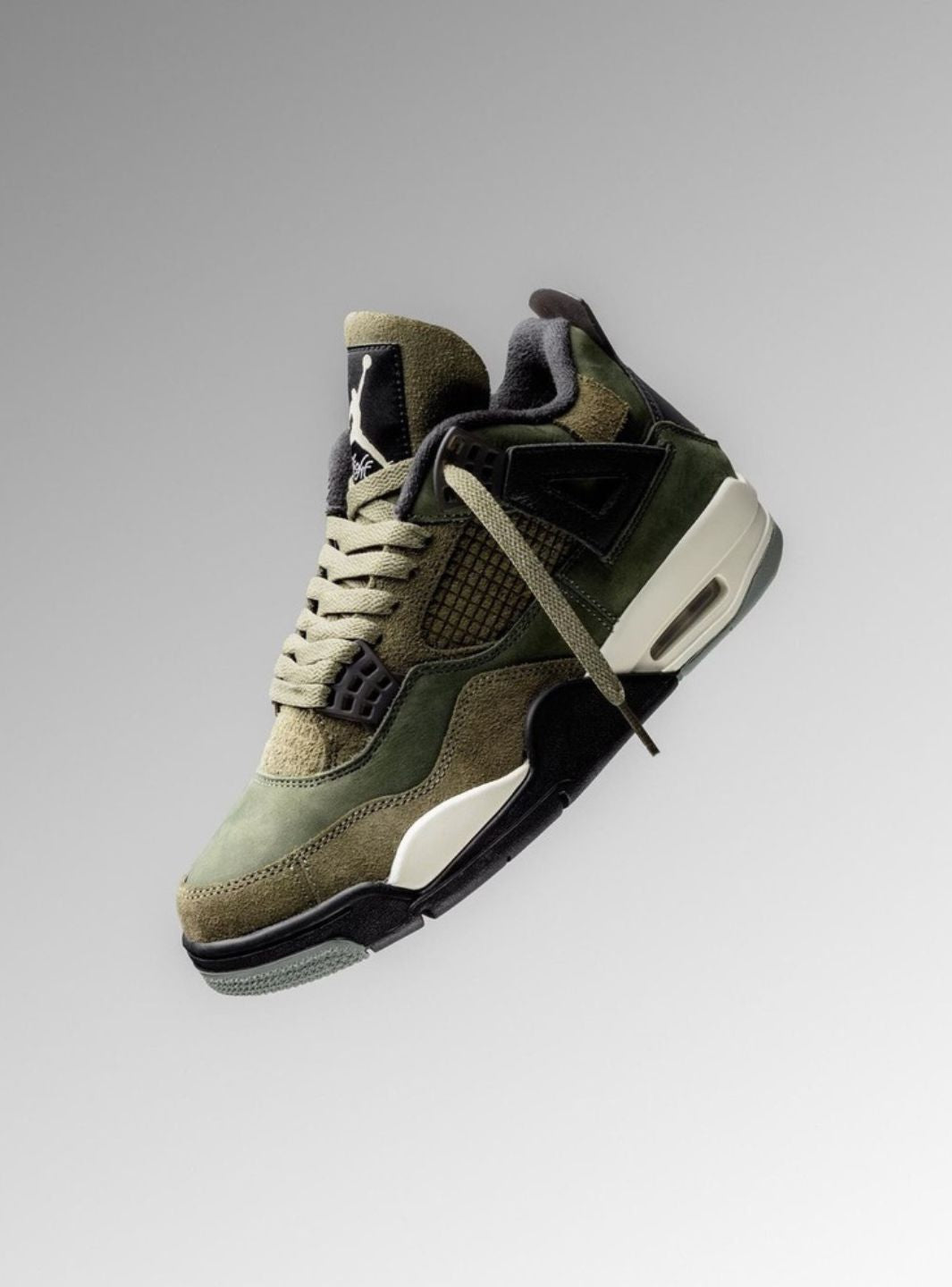 Nike Air Jordan 4 Retro SE Craft Medium Olive sneakers alte in verde oliva - indossate