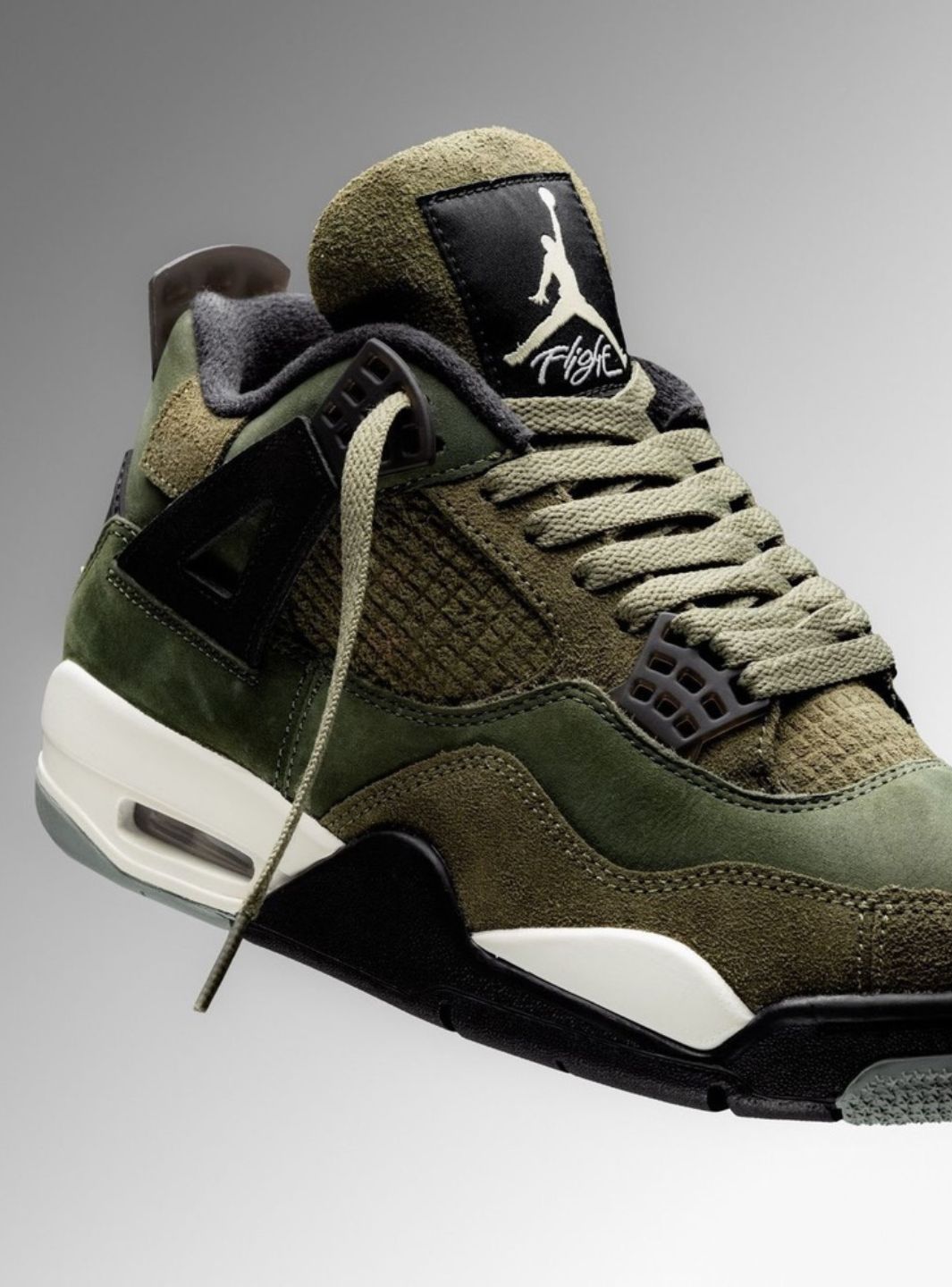 Nike Air Jordan 4 Retro SE Craft Medium Olive sneakers alte in verde oliva - vista laterale