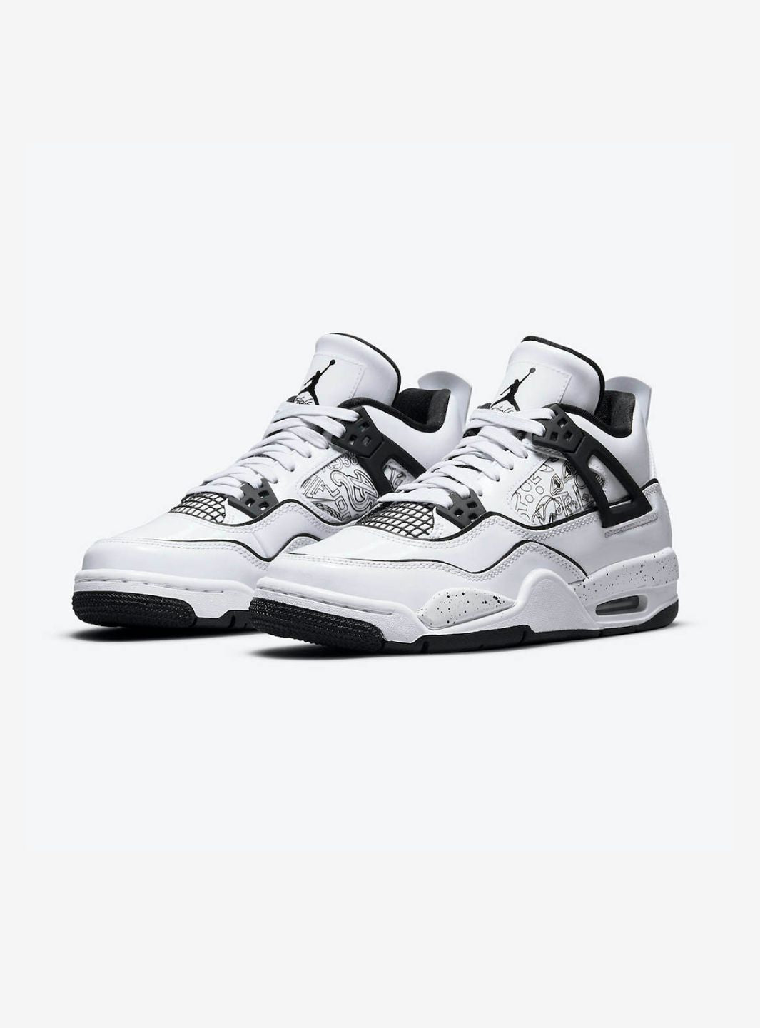 Nike Air Jordan 4 Retro SE DIY sneakers alte in bianco multicolore - vista frontale