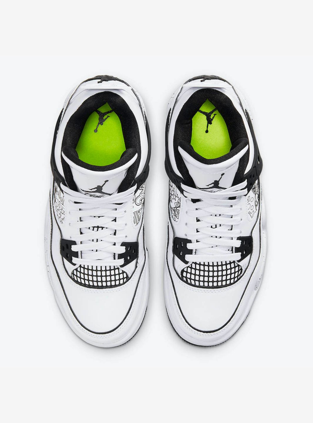 Nike Air Jordan 4 Retro SE DIY sneakers alte in bianco multicolore - vista posteriore