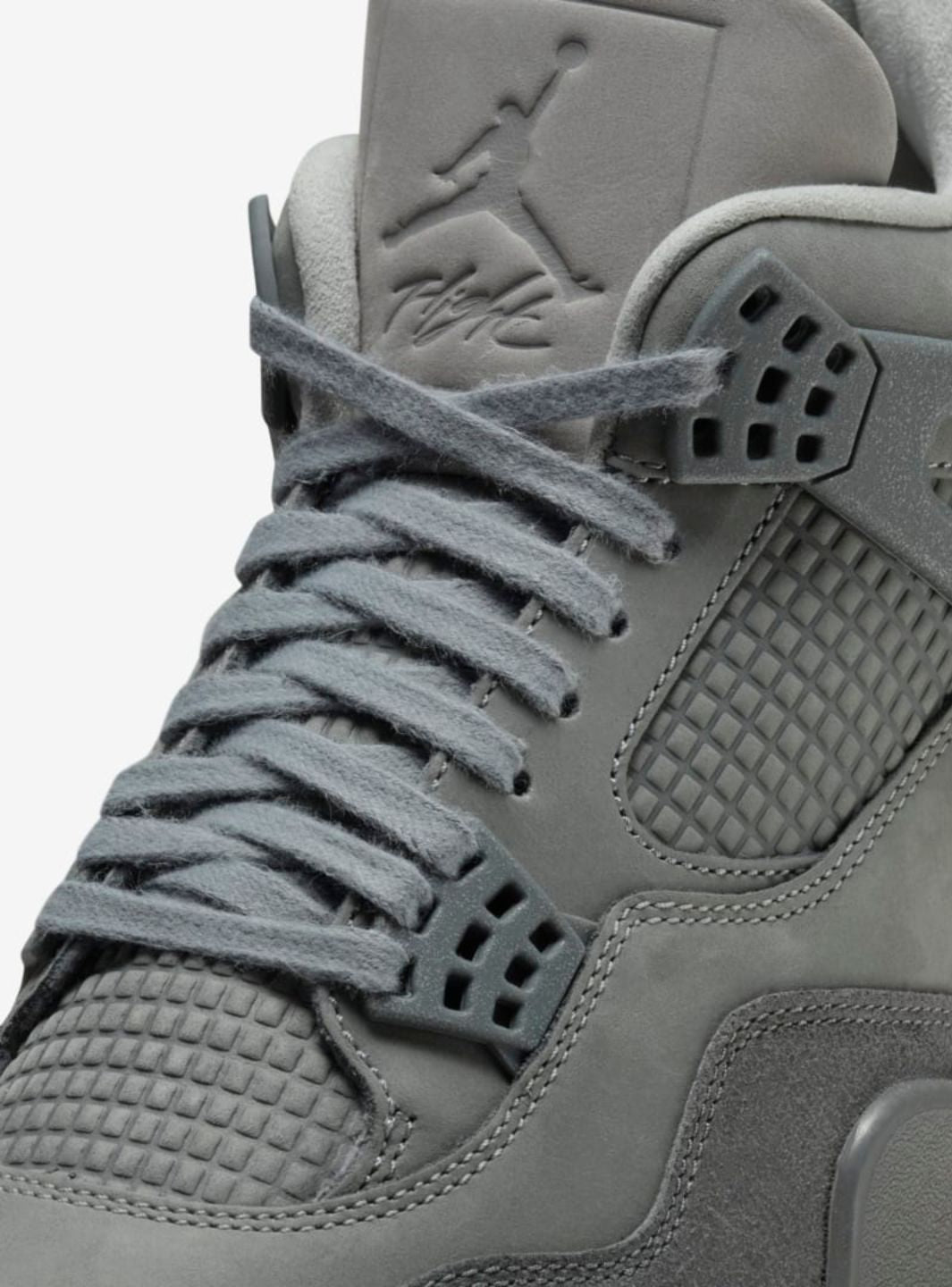 Nike Air Jordan 4 Retro SE Paris Olympics Wet Cement sneakers alte in grigio bianco - dettaglio suola