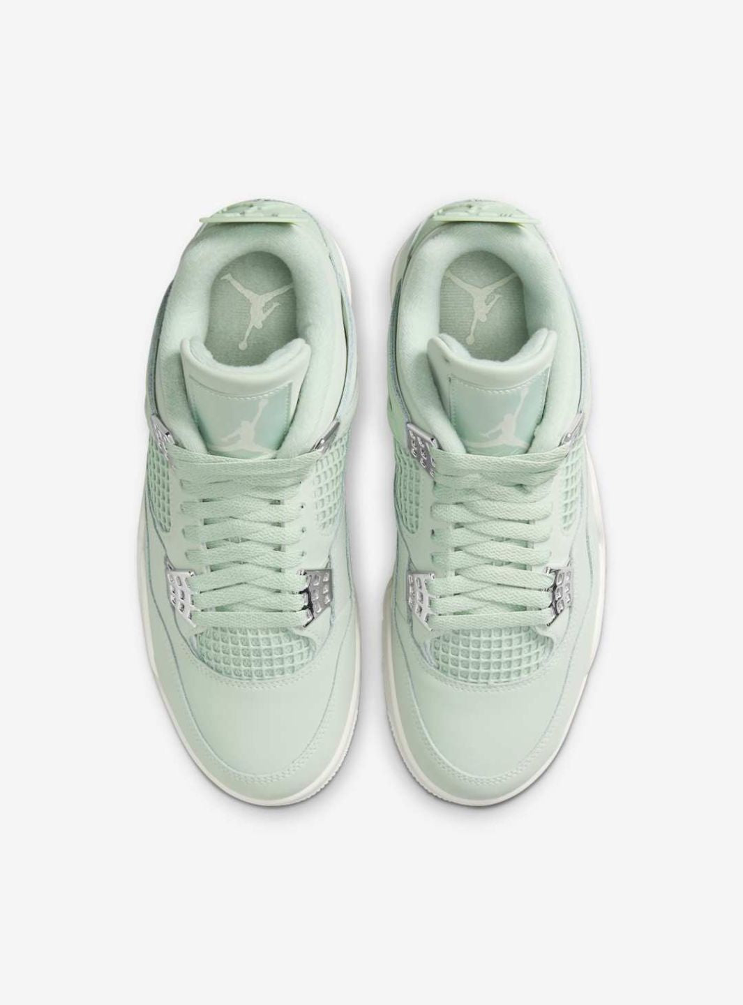 Nike Air Jordan 4 Retro Seafoam Sail sneakers alte in verde acqua bianco - vista posteriore