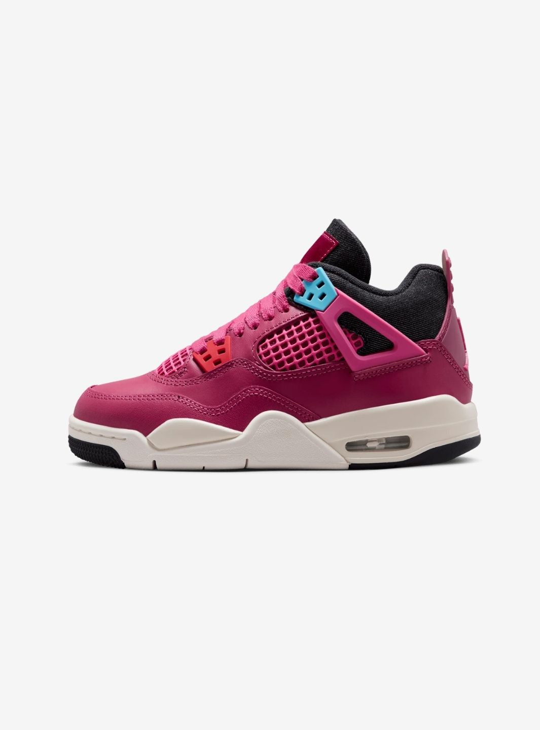 Nike Air Jordan 4 Retro Sweet Beet sneakers alte in rosa bianco - vista laterale