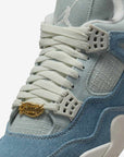 Nike Air Jordan 4 Retro TEX Denim Worn Blue sneakers alte in blu denim - dettaglio suola