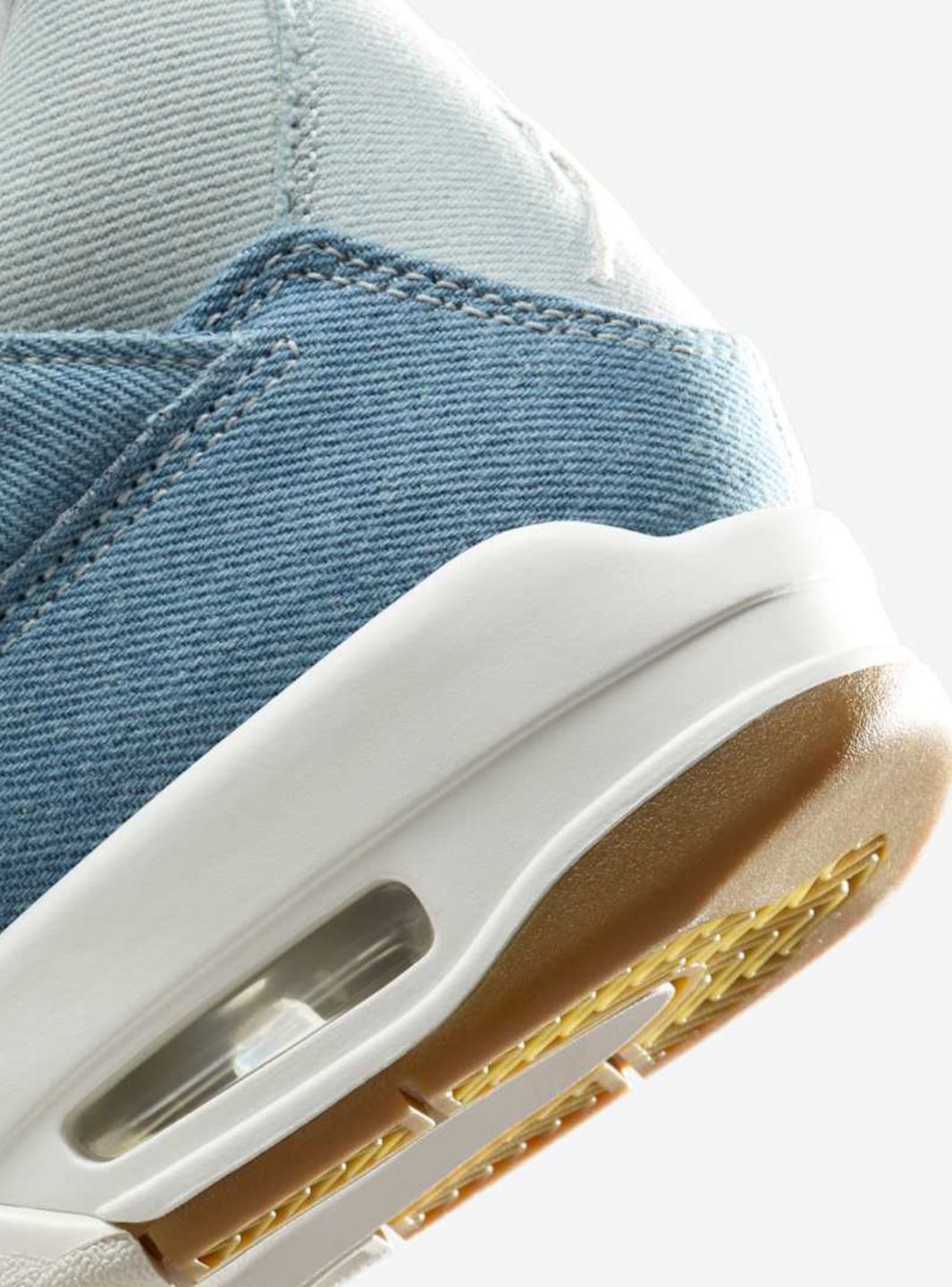Nike Air Jordan 4 Retro TEX Denim Worn Blue sneakers alte in blu denim - dettaglio tomaia