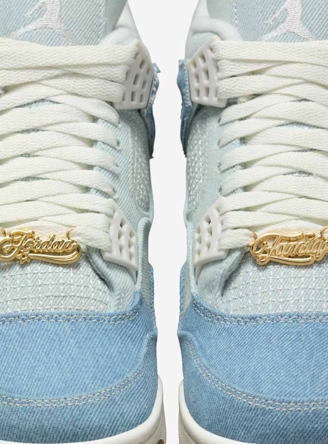 Nike Air Jordan 4 Retro TEX Denim Worn Blue sneakers alte in blu denim - indossate