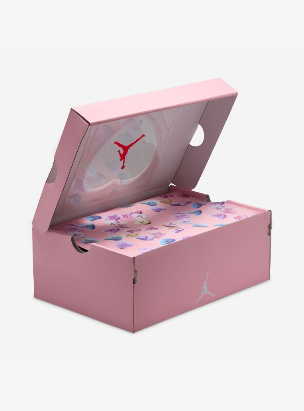 Nike Air Jordan 4 Retro Valentine's Day sneakers alte in rosa bianco - vista laterale