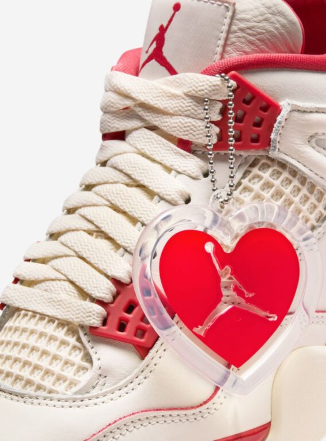 Nike Air Jordan 4 Retro Valentine's Day Sierra Red sneakers alte in rosso bianco - indossate