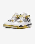Nike Air Jordan 4 Retro Vivid Sulfur sneakers alte in giallo nero - vista frontale