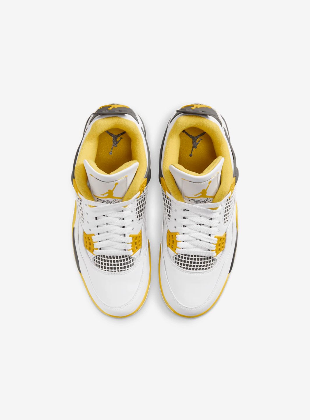 Nike Air Jordan 4 Retro Vivid Sulfur sneakers alte in giallo nero - vista posteriore