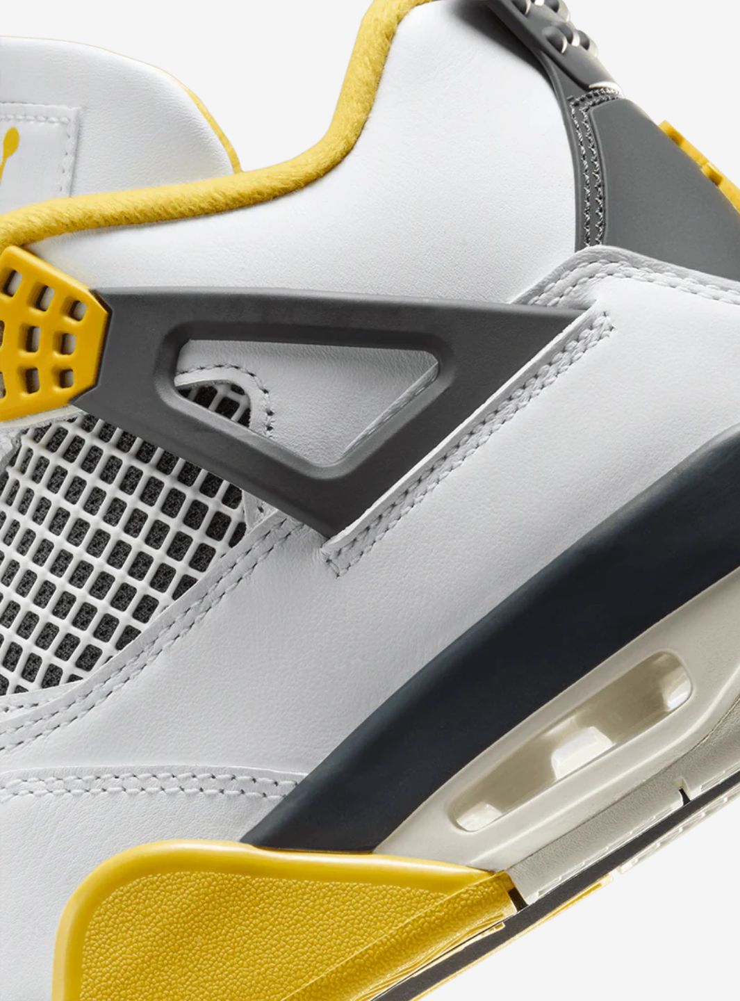 Nike Air Jordan 4 Retro Vivid Sulfur sneakers alte in giallo nero - dettaglio tomaia
