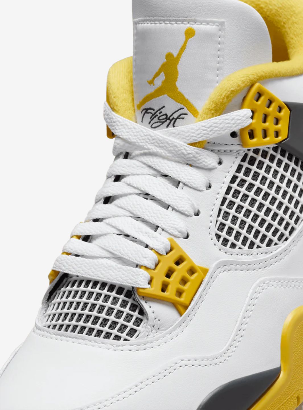 Nike Air Jordan 4 Retro Vivid Sulfur sneakers alte in giallo nero - vista dall'alto
