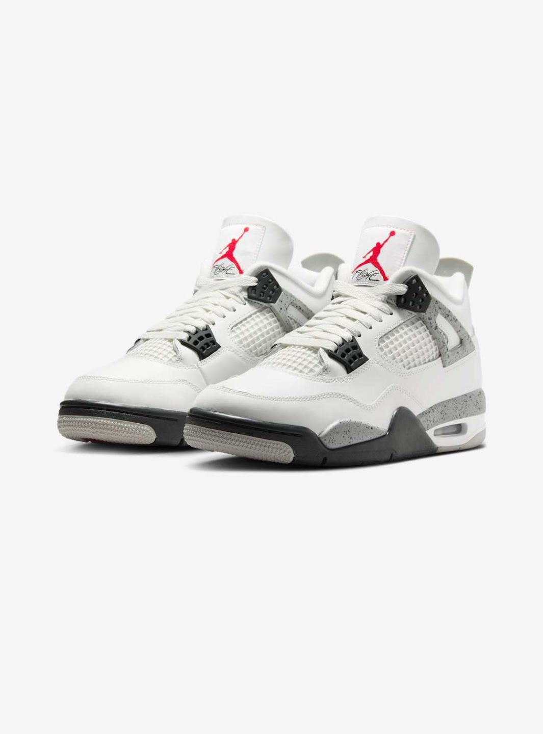 Nike Air Jordan 4 Retro White Cement sneakers alte in bianco grigio - vista frontale