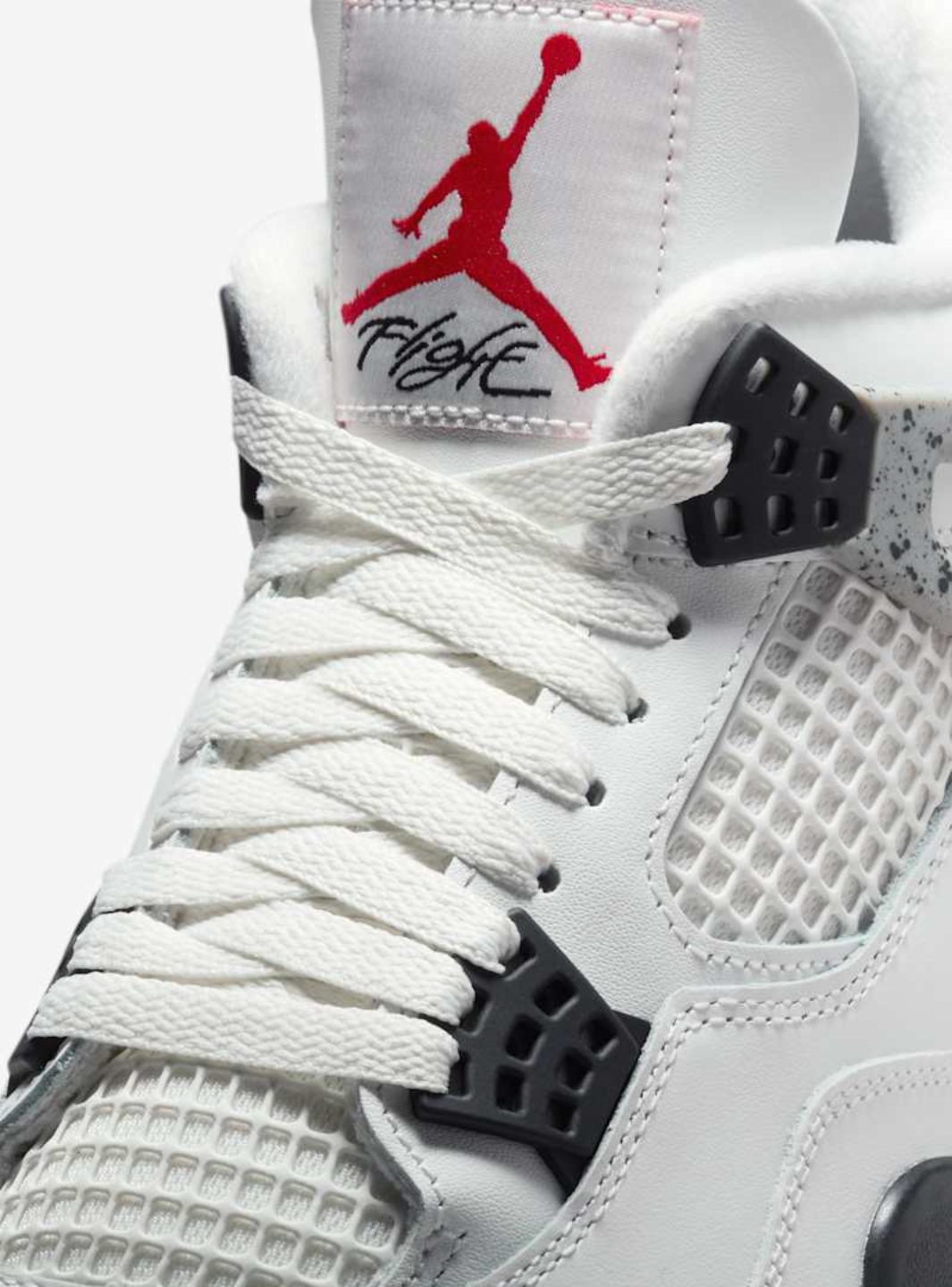 Nike Air Jordan 4 Retro White Cement sneakers alte in bianco grigio - dettaglio suola