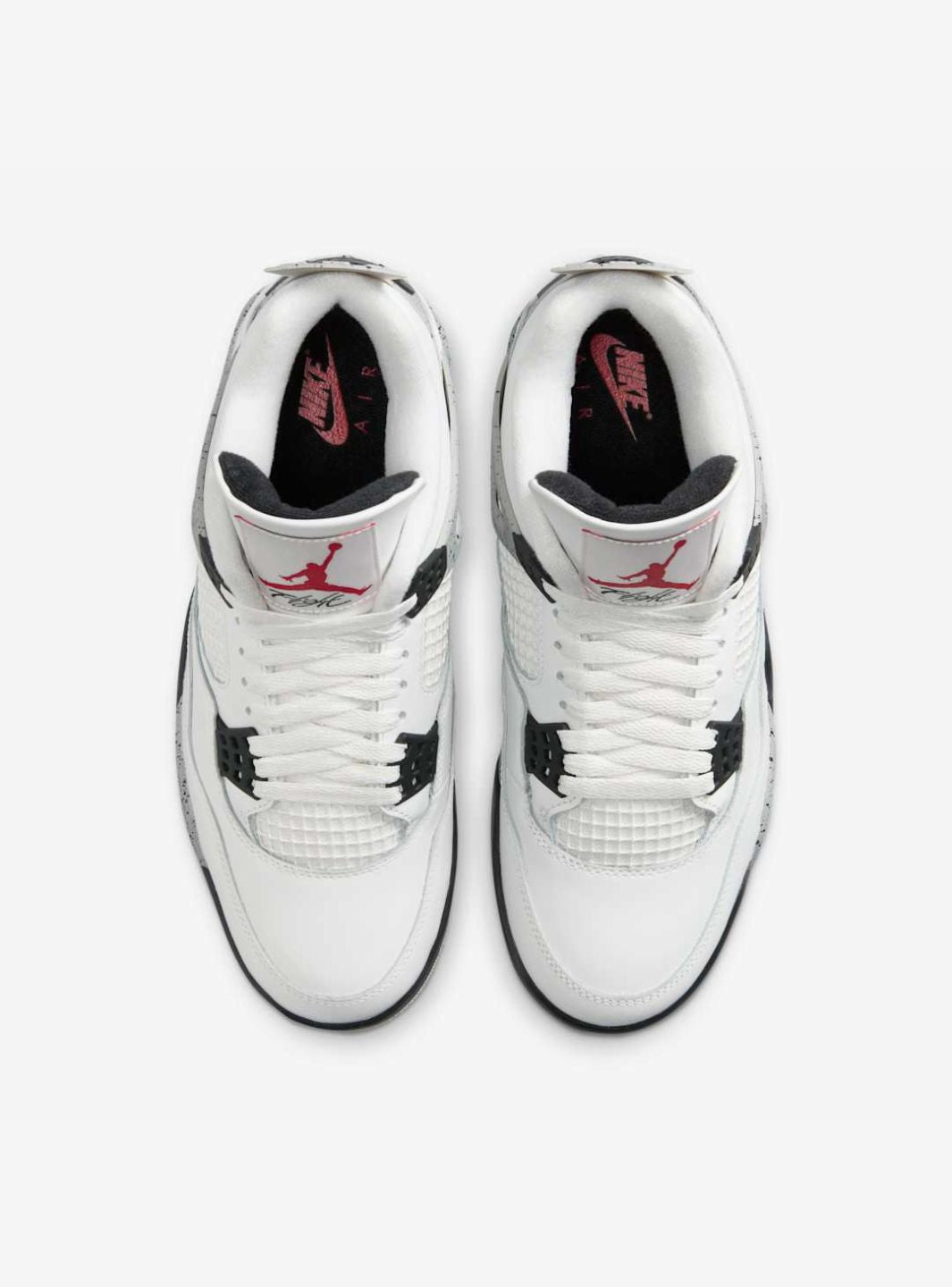 Nike Air Jordan 4 Retro White Cement sneakers alte in bianco grigio - vista posteriore