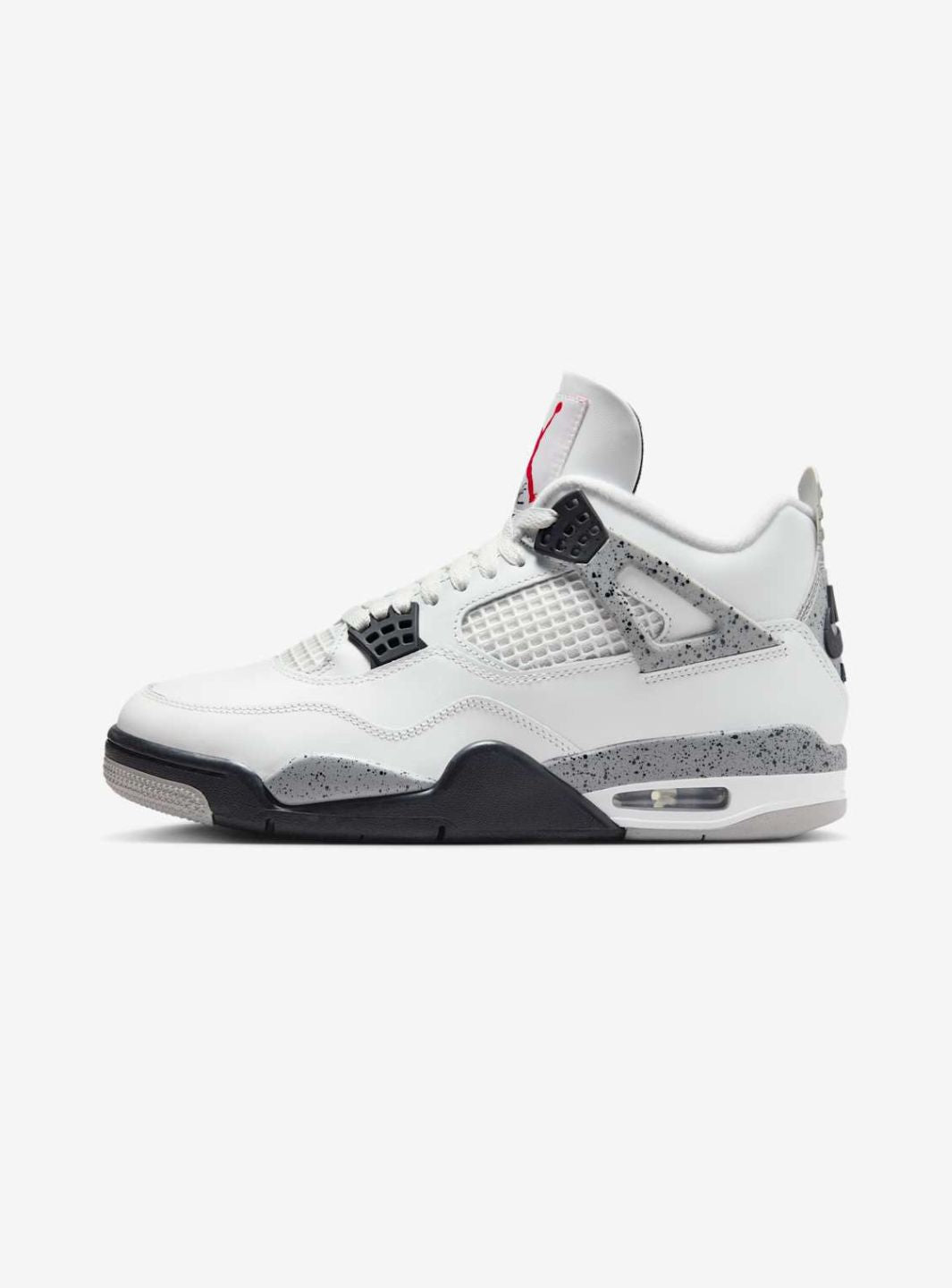 Nike Air Jordan 4 Retro White Cement sneakers alte in bianco grigio - vista laterale
